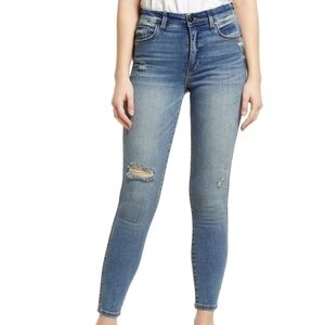 Whetherly Cooper Distressed High Waist Skinny Jeans in Medium Brienz